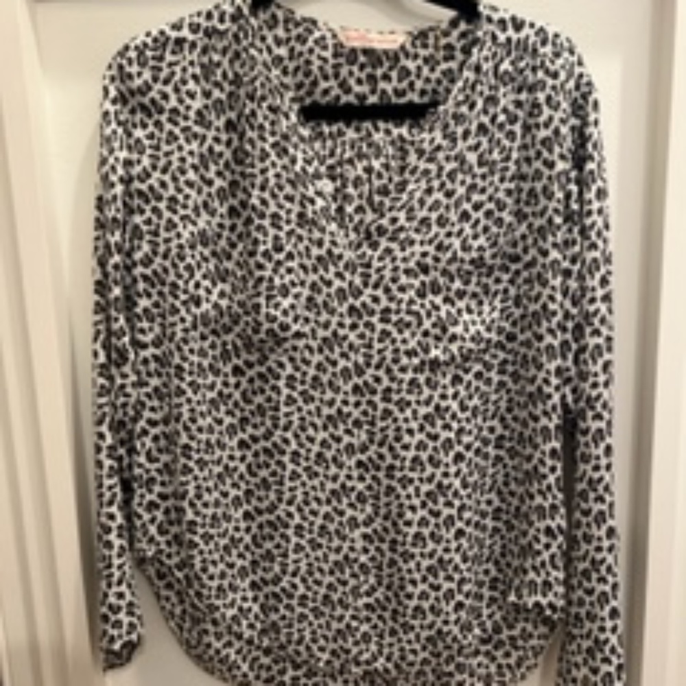 Rebecca Taylor Sheer Textured Print Top